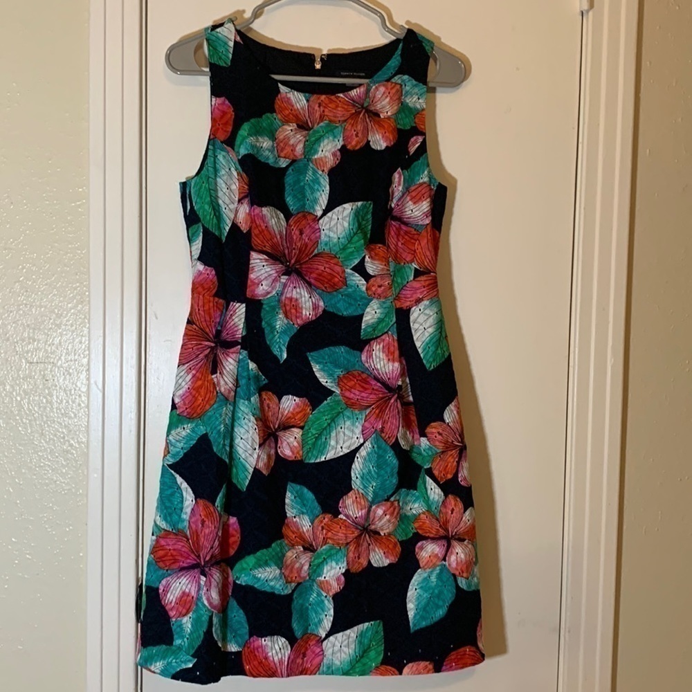Tommy Hilfiger Floral Pleated Cotton Dress, 8P
